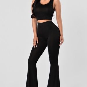 Black bell bottom set